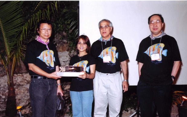 Dr. Jaishree receiving another award at the Asian Dermatologic Society meeting in 2007.